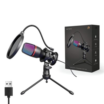 Microfono RGB Streaming USB - Incluye tripode
