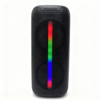 Torre de Doble Parlante 8'' X2 USB/MSD C/ Mic -  Bluetooth  - LED RGB