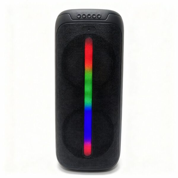 Torre de Doble Parlante 8'' X2 USB/MSD C/ Mic -  Bluetooth  - LED RGB