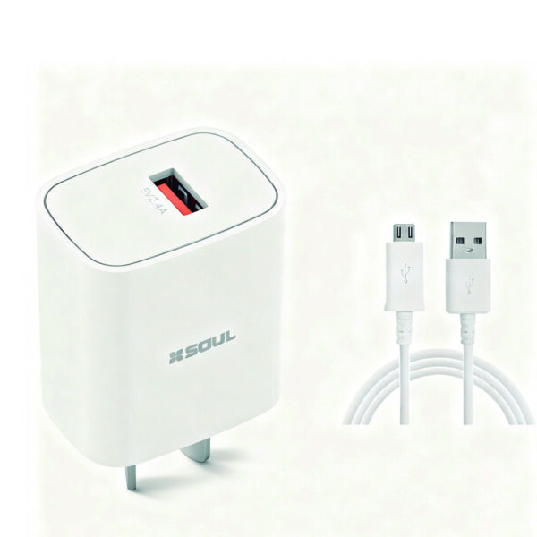Cargador Viajero USB 2.4A C/ Cable Micro BOX