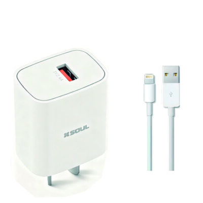 Cargador Viajero USB 2.4A C/ Cable Lightning BOX