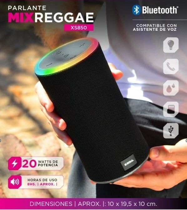 Parlante XS850 MIX Reggae 20W LED - Negro - Marca Soul