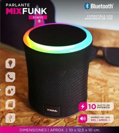 Parlante XS800 MIX Funk 10W LED - Negro - Marca Soul