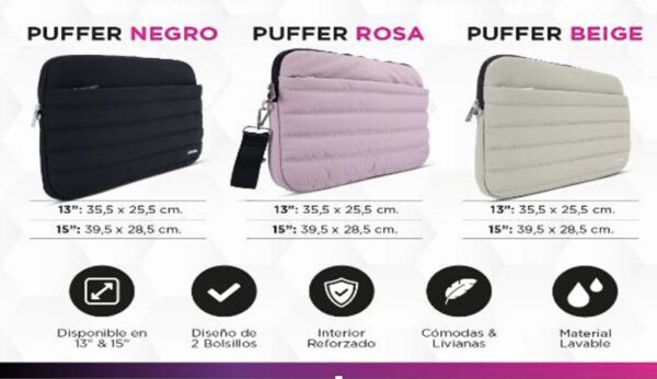 Funda  Notebook Cordura 15''  Puffer C/Correa SOUL