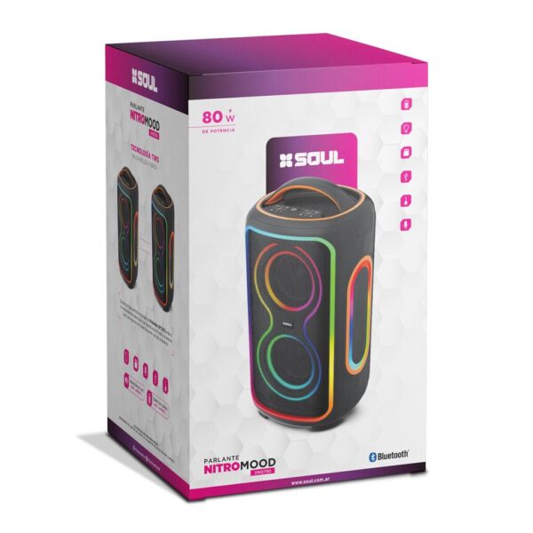 Parlante Soul - NITRO MOOD- XM2750  - 80W  8''X2 Luz Led / Btt / Usb / Msd / Radio