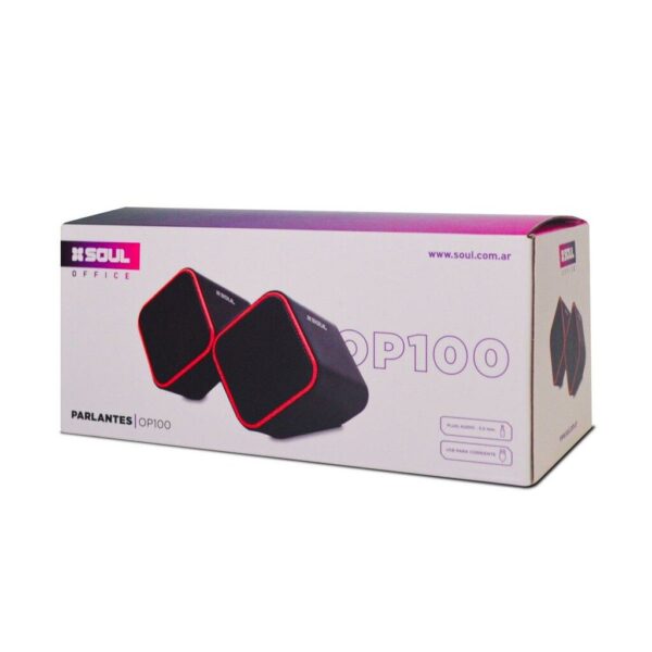 Parlante USB Office *NEGRO/ROJO*