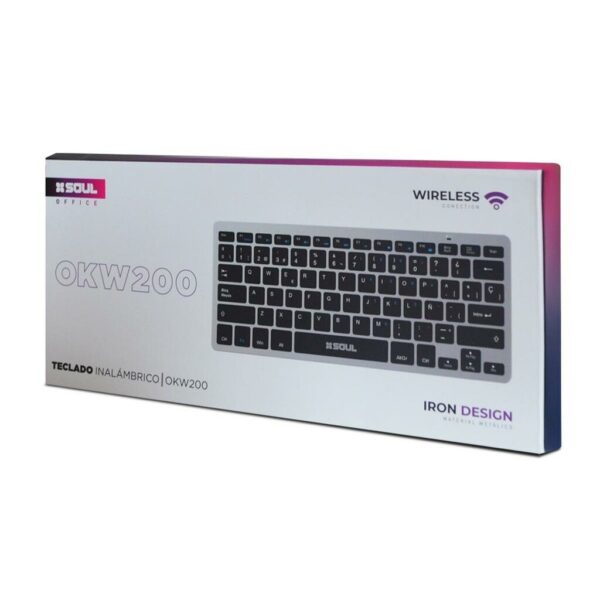 Teclado Inalambrico 80% KW200 *GRIS* Plata Simil Metal