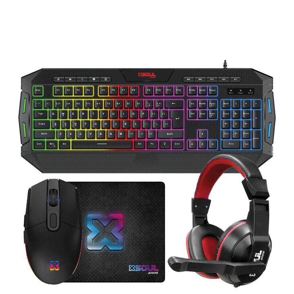 Kit Teclado Gamer Mouse + Vincha + Pad Marca Soul