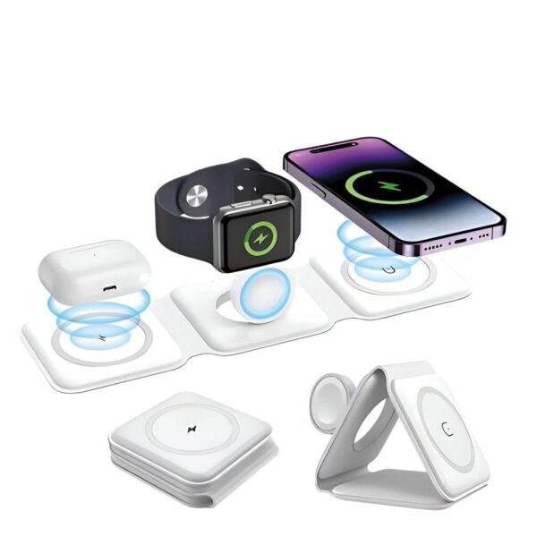 Base Cargador Inalambrico Magnetico 3 EN 1 - 22.5W Mod. S300