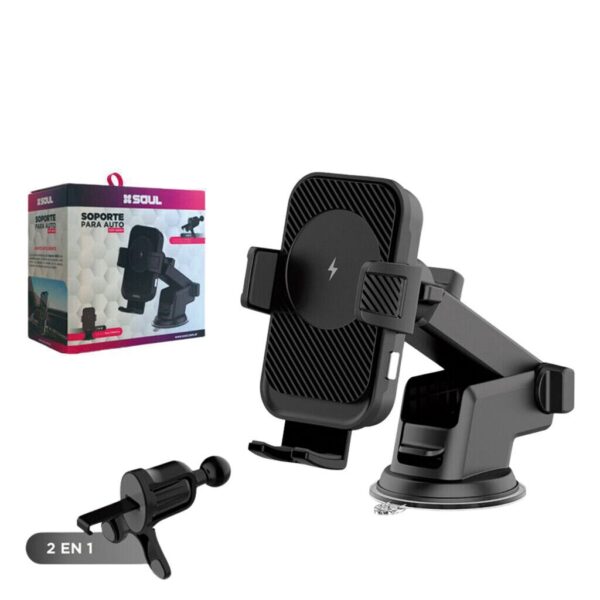 Soporte Con Cargador Inalabrico 15W 2 en 1 Q600