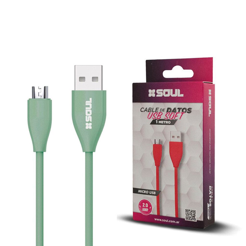 Cable Carga Rapida Micro Usb 1M 2A SOFT Marca SOUL Cable Carga Rapida Micro Usb 1M 2A SOFT Marca SOUL OFERTA 00