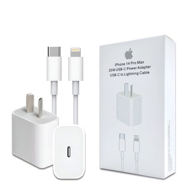 Cargador REP ORIG iPhone 20W USB-C ( Cabezal ) Pata Argentina + Cable