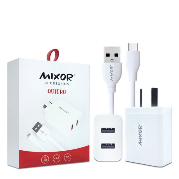 Cargador Rapido 4.8A TC 2USB + Cable - QUIERO - MIXOR