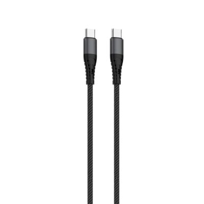 Cable USB mallado Type-C a Type-C negro Cable USB mallado Type-C a Type-C negro --