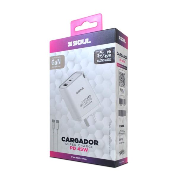 Cargador Viajero FC USB+PD 45W GaN s/cable --