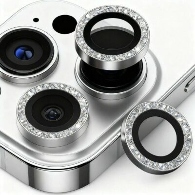 Protector Camara Diamante iPhone 17 Pro Max Plata