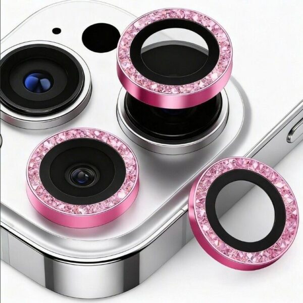 Protector Camara Diamante iPhone 17 Pro Max Rosa