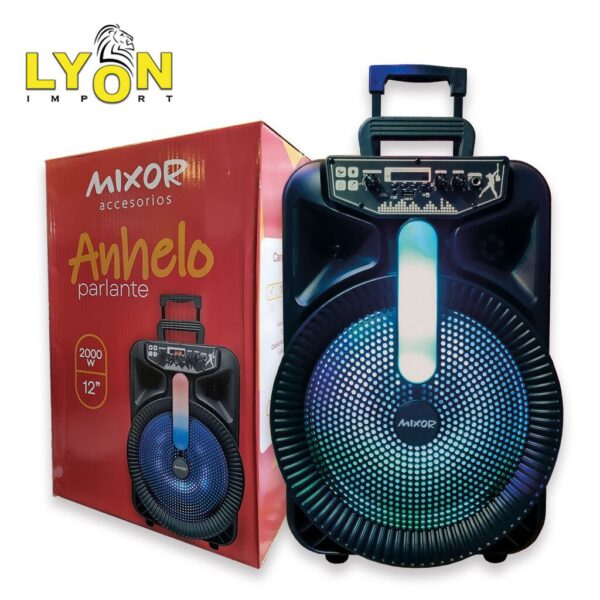Parlante Mixor 12´ Luz Led / Btt / Usb / Msd / Radio ANHELO