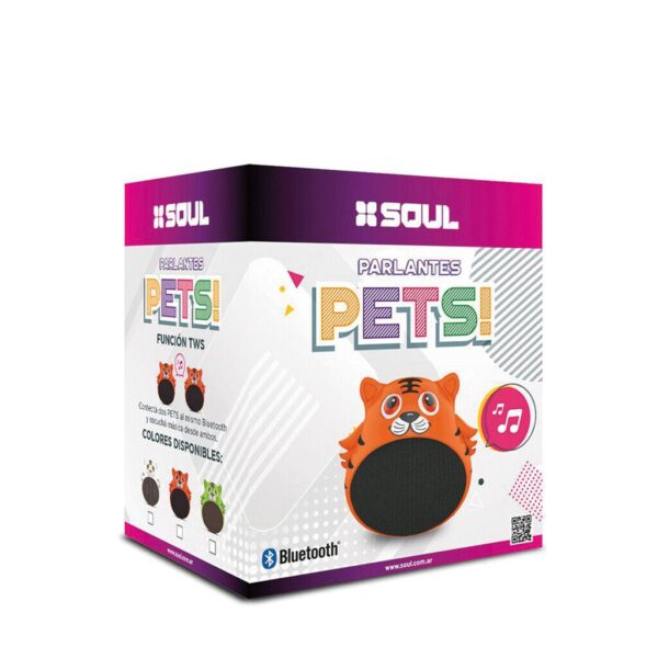 Parlante PETS Bluetooth (TWS) TIGER Marca SOUL