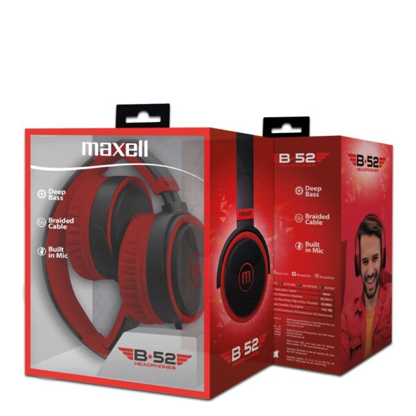 Auricular Vincha C/Mic B52 Negro Marca MAXELL