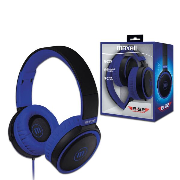 Auricular Vincha C/Mic B52 Azul Marca MAXELL