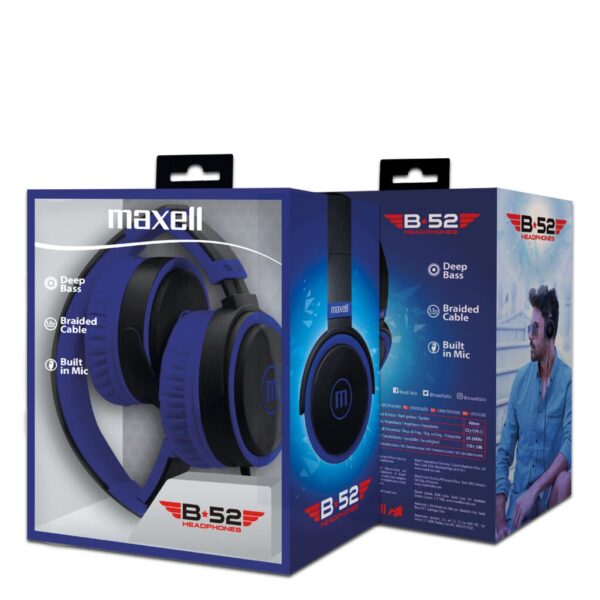 Auricular Vincha C/Mic B52 Azul Marca MAXELL