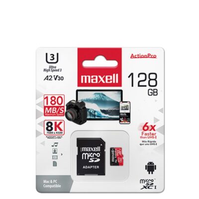 Memoria Maxell Micro SD UHS-1 U3 A2 128Gb