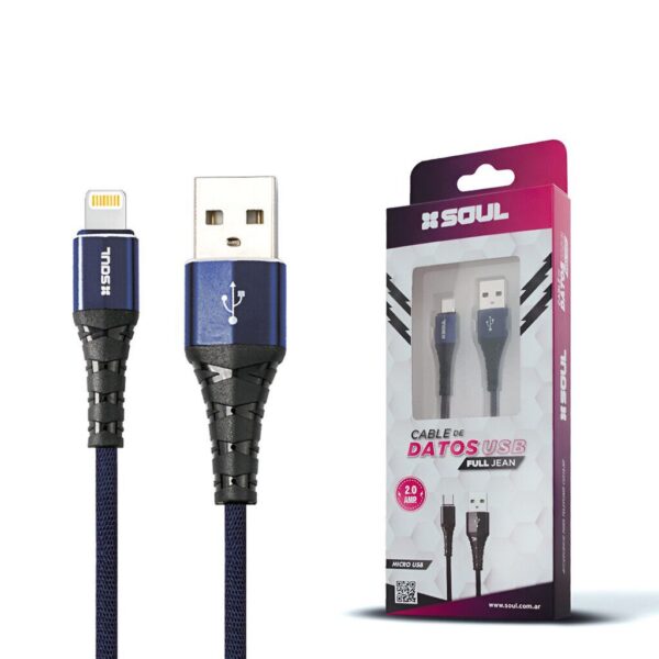 Cable Carga Rapida Lightning 1M 2A JEAN Marca SOUL