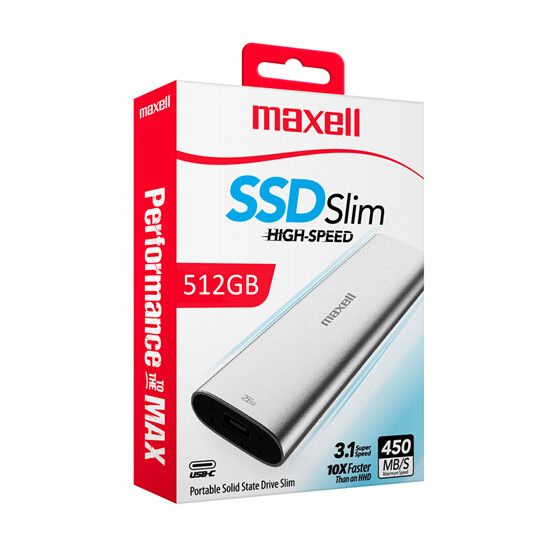 Disco Solido Externo SSD SLIM 512Gb Marca MAXELL