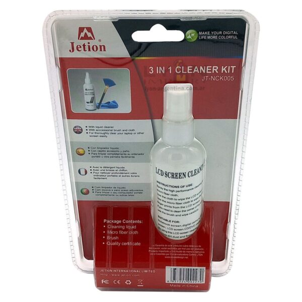 Kit Limpieza 3 En 1 Lcd Liquido / Cepillo / Paño - GTC