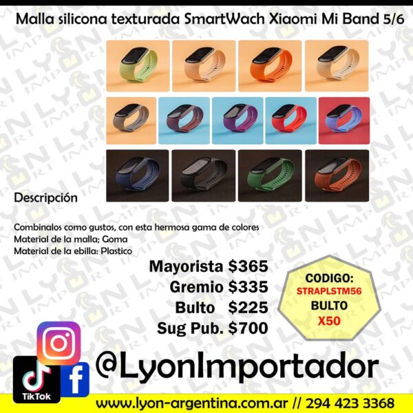 Malla Silicona Mi Band 5 /6
