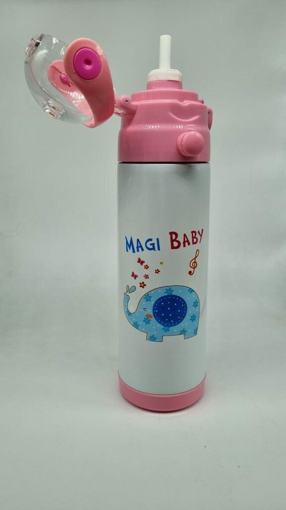 Botella Termica Diseño Niño Acero Inoxidable 8Hs HOT c/ pico y cinta colgar