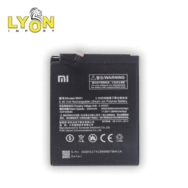 Bateria Xiaomi MI A1(BN31) Rep. ORIGINAL Calidad MAXIMA