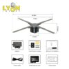 Ventilador Proyector Holograma 3D 50Cm 4 Aspas 48wts Giro 360° New APP WIfi C/ ACRILICO Ventilador Proyector Holograma 3D 50Cm 4 Aspas 48wts Giro 360° New APP WIfi C/ ACRILICO