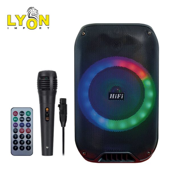 Parlante Bluetooth 8'' C/ Mic Luz LED RX8150