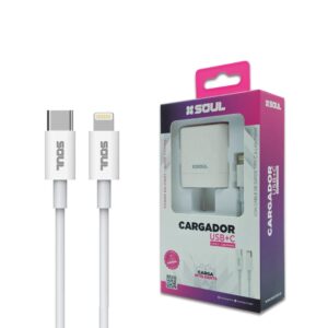 Cargador Viajero PD+ USB QC C/Cable TC a Lightning