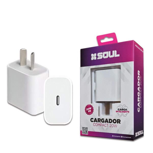 Cargador Viajero PD QC 20w S/Cable blanco