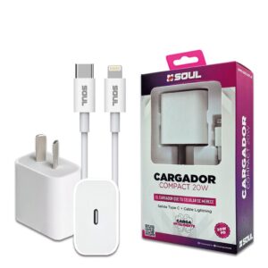 Cargador Viajero PD QC 20w C/Cable tipo c a Lightning