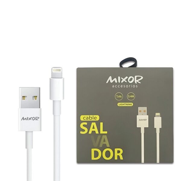 Cable Carga y Datos LIGHTNING 3.4A IN BOX Mod. Salvador MIXOR