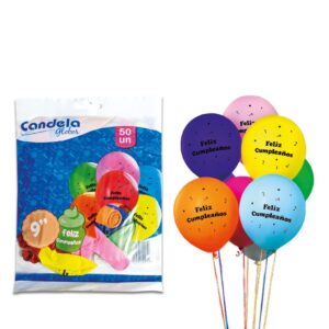 Globos 9'' Feliz Cumpleaños Surtidos x 50u