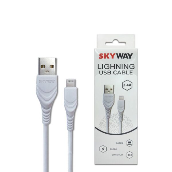 Cable Carga Rapida Iphone 1M 2.4A Marca Skyway