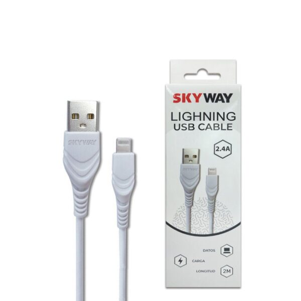 Cable Carga Rapida Iphone 2M 2.4A Marca Skyway