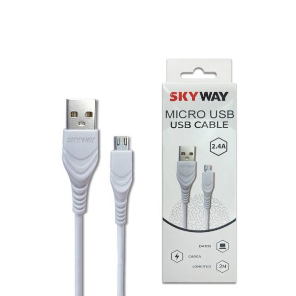 Cable Carga Rapida Micro Usb 2M 2.4A Marca Skyway
