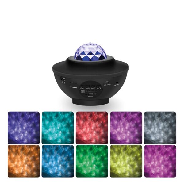 Velador Proyector de Galaxia y Estrellas LED con Parlante BT Velador Proyector de Galaxia y Estrellas LED con Parlante BT