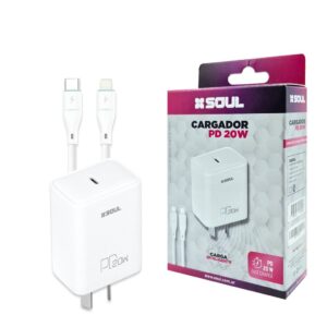 Cargador Viajero Fast Charge PD 20W ''C'' a ''Lightning''