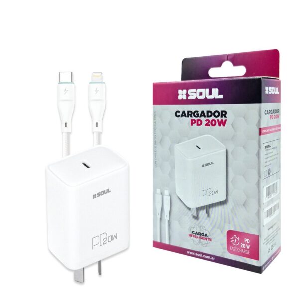 Cargador Viajero Fast Charge PD 20W ''C'' a ''Lightning''