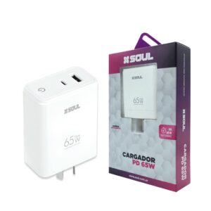 Cargador Viajero Fast Charge USB + PD 65W S/Cable