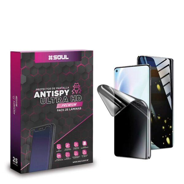 Filmina Hidrogel SOUL- ANTISPY ULTRA HD  170x120 (PACK x25) Precio unitario