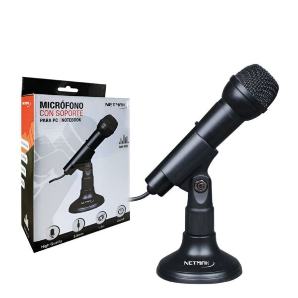 Microfono Para Pc Con Base - Conexion 3.5Mm
