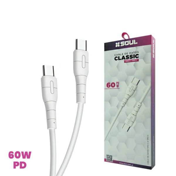 Cable Classic USB Tipo C a Tipo C PD Marca SOUL